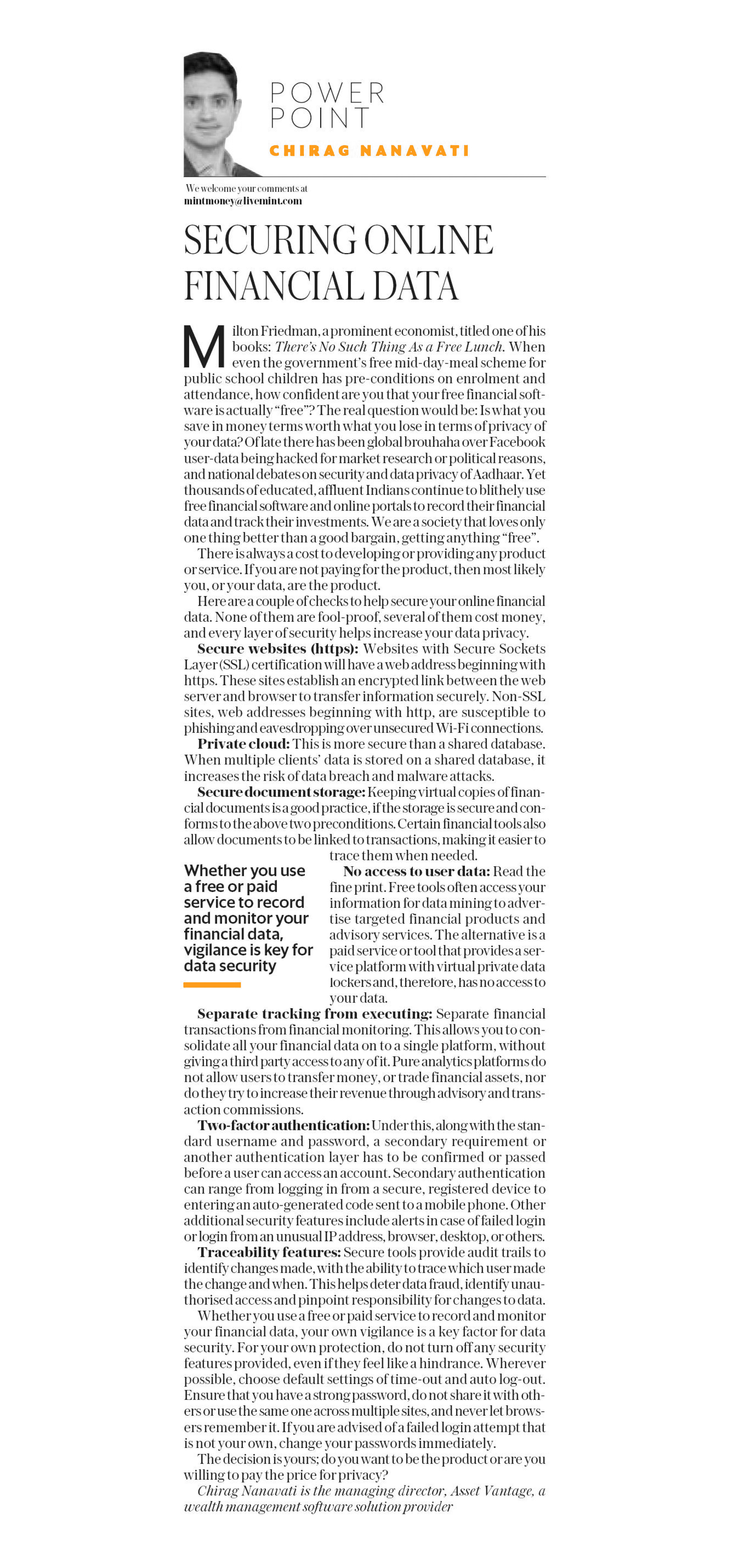 securing online financial data