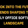 A bold, yellow and white text graphic reading 'A Look into the Future: Trends Shaping the Family Office Software Landscape' set against a black background, highlighting future-focused insights in family offices.